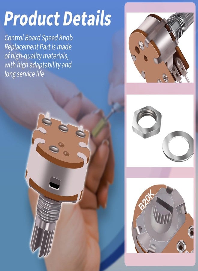 XTPTFABS Control Board Speed Knob Replacement Part(1 Control Board Speed Knob, 1 Washer, 1 nut) Fits for Medicool Pro Power 20k Nail Drill Machines - Image 4